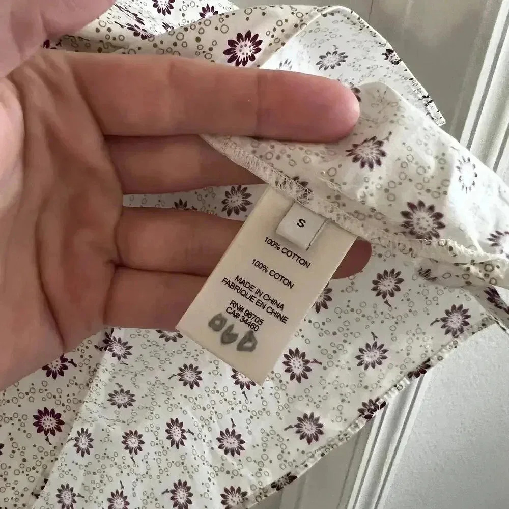 1113 Rebecca Taylor Speckled Fleur Poplin Blouse Size Small - Picture 8 of 10